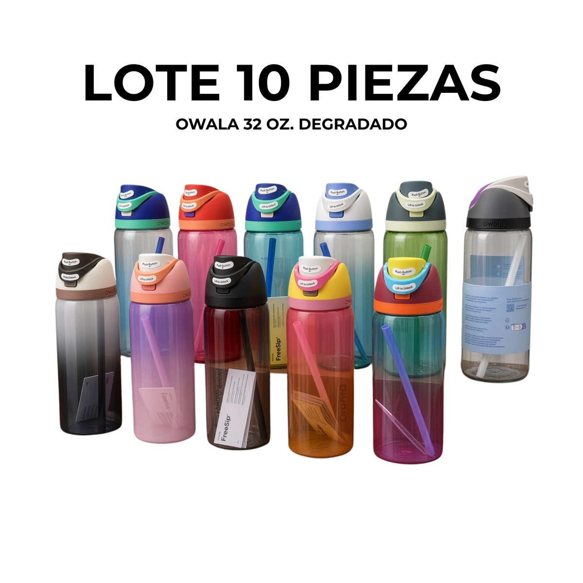 Lote 10 Owala 32 oz. Degradado